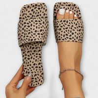 Jasmina - Ravni mokasini z leopardjim potiskom
