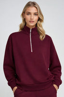 Supersoft Polu Zip Dukserica Črna Češnja