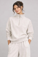 Supersoft Pulover s Polovičnim Zadrgo Oat Marl