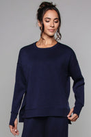 Supersoft Longline Dukserica Temno modra
