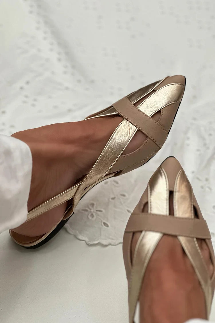 Balerinke slingback cut-out Zlata s konico