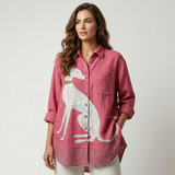 Hera - Lanena bluza s potiskom