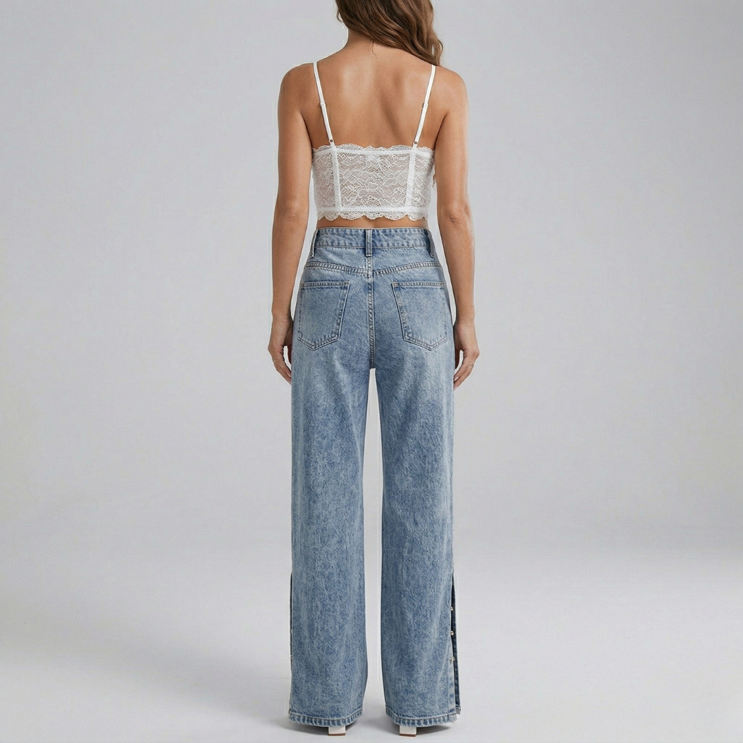 Lara - Jeans za Ženske z Visokim Pasom