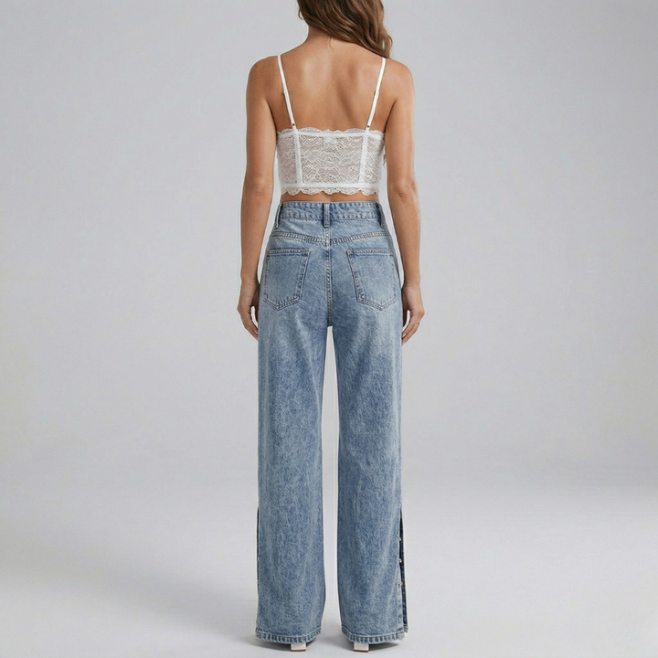 Lara - Jeans za Ženske z Visokim Pasom