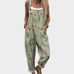 Udobna potiskana salopeta Alma Ljubljana, jumpsuit z vzorcem in udobnim krojem, prikazana v sliki.