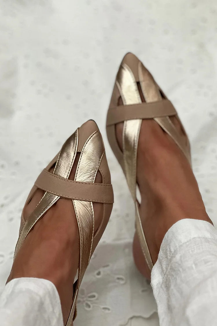 Balerinke slingback cut-out Zlata s konico
