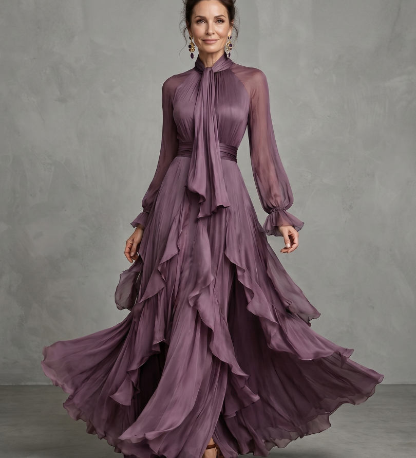 Demetria Alma Ljubljana maxi obleka z fodri in širokimi rameni, elegantna in udobna poletna obleka.