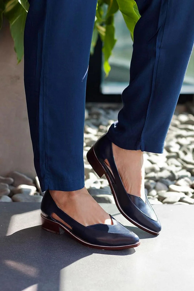 Balerinke s cut-out dizajnom, casual Blu Navy s konico