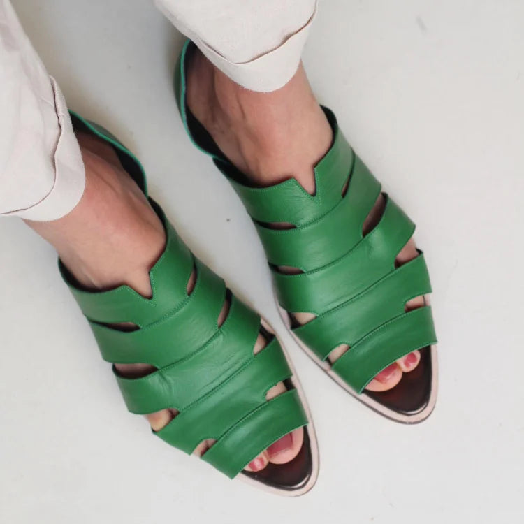 Balerinke cut-out peep toe slip-on casual na konici