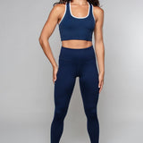 Stride Piped Tank Bra Mornarica / Bela