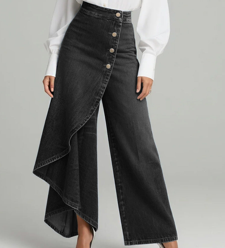 Martina | Jeans z visokim pasom in širokimi nogami, sproščen kroj v elegantnem dizajnu