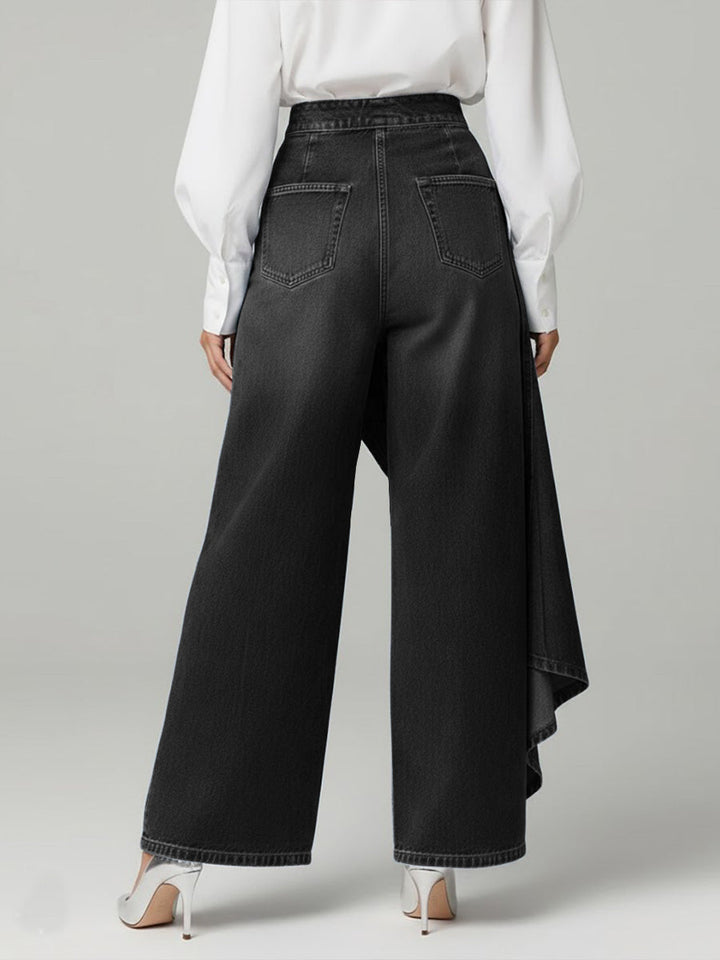 Martina | Jeans z visokim pasom in širokimi nogami, sproščen kroj v elegantnem dizajnu