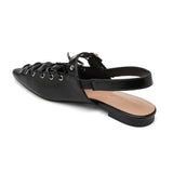 Črna čipkasta slingback