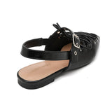 Črna čipkasta slingback