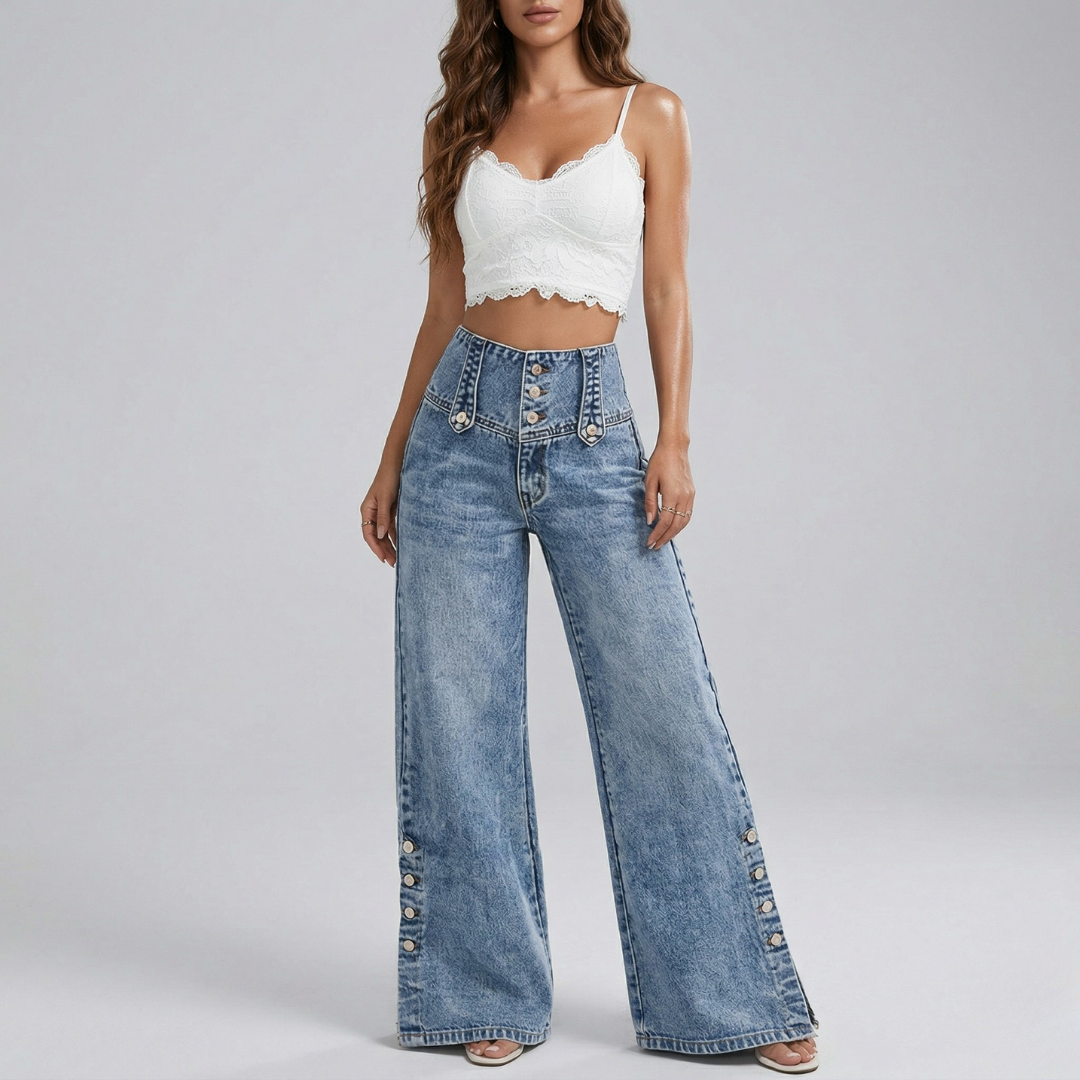 Lara - Jeans za Ženske z Visokim Pasom