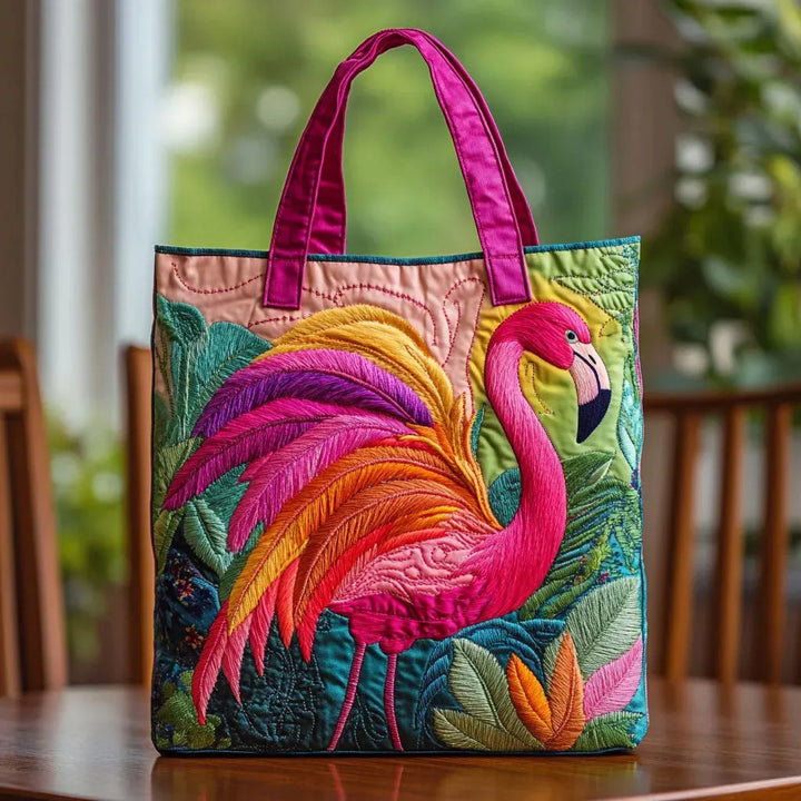 Ročno izdelana torba | Flamingo in mavrica