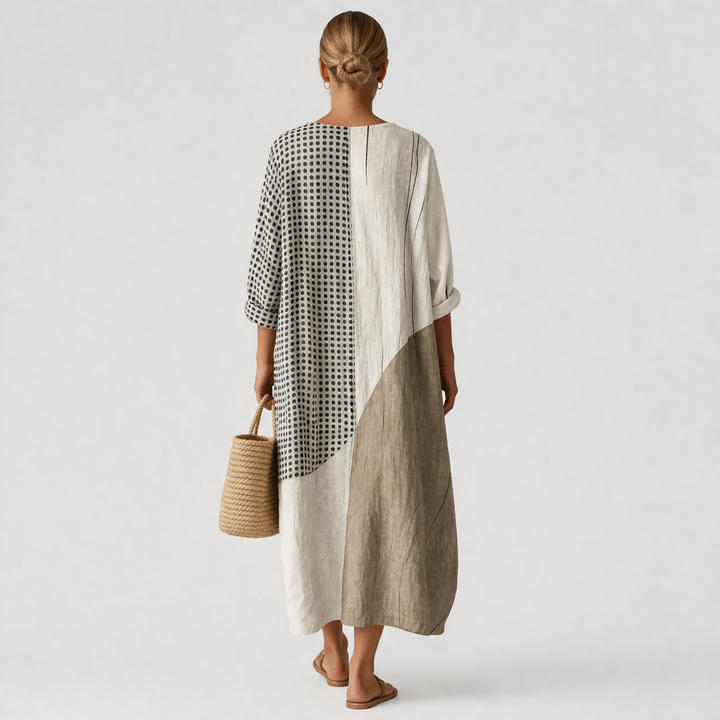 Emma™ | Elegantna Črtasta Obleka