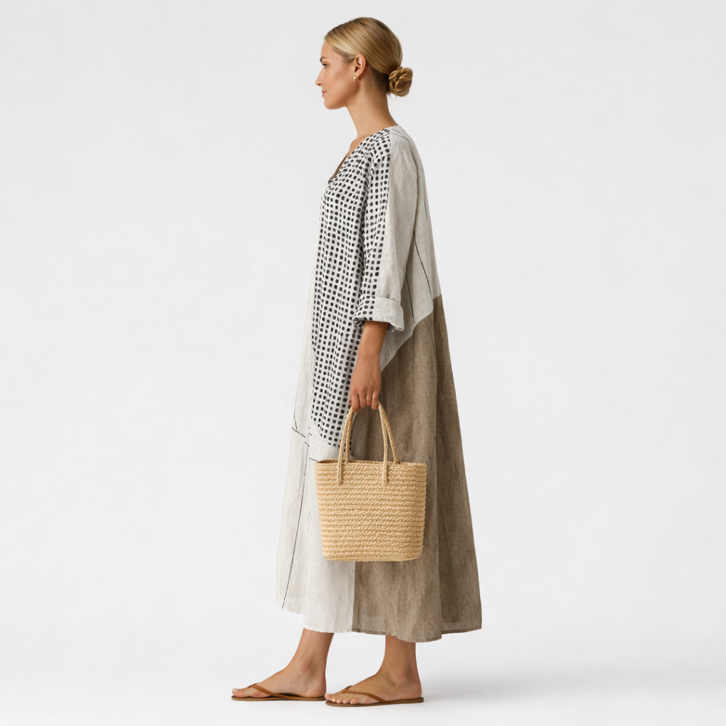 Emma™ | Elegantna Črtasta Obleka