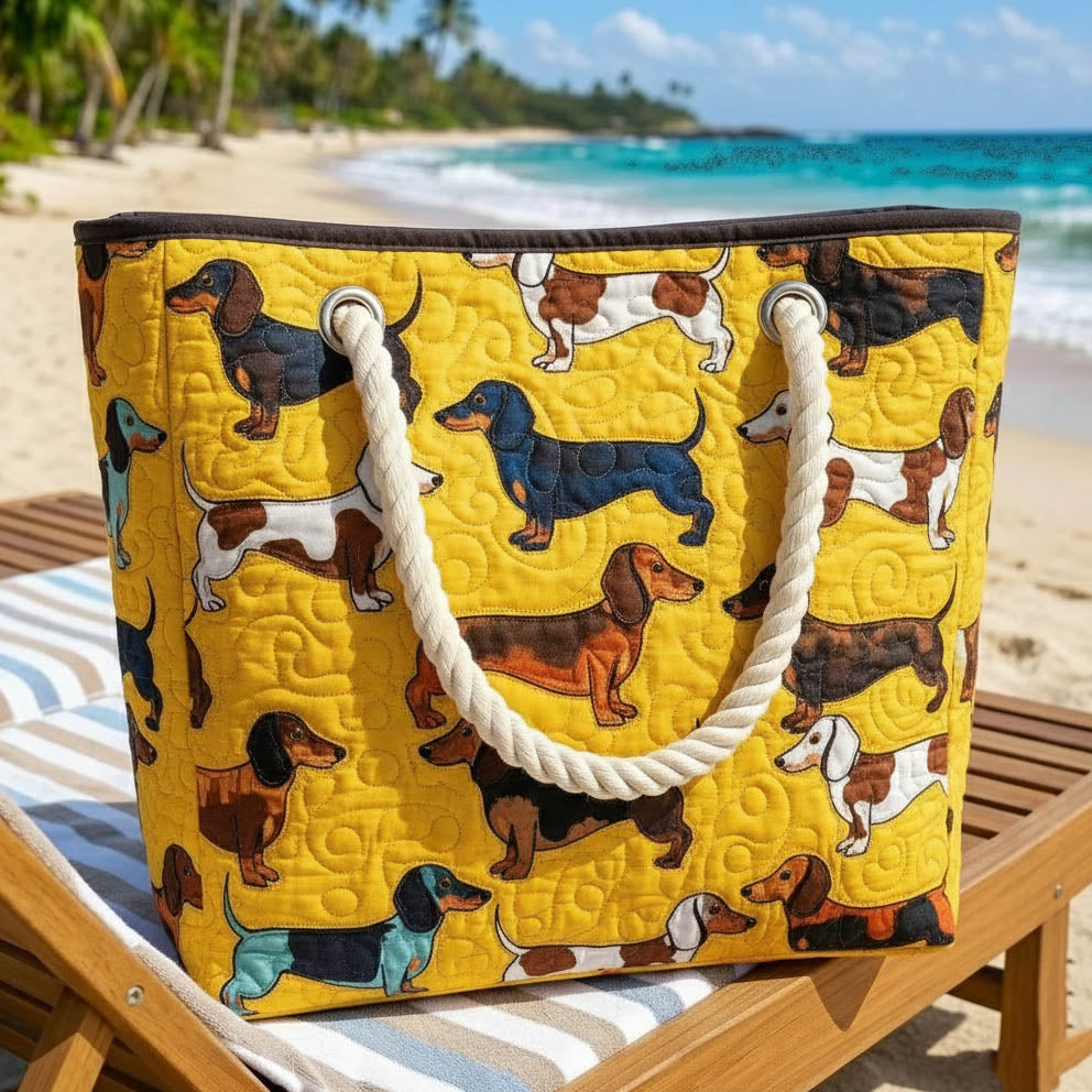 Ročno izdelana plažna torba | Dachshund