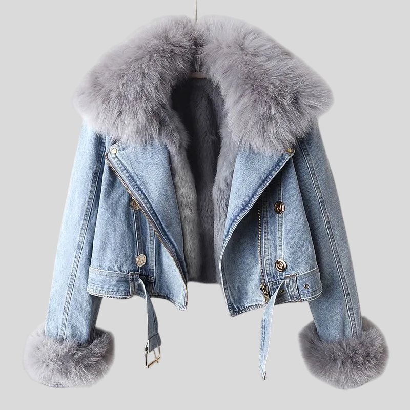 Margaux – Jeans Jakna S Krznenim Ovratnikom