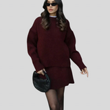 Velara - Pleten Set - Oversize Pulover + Mini Krilo