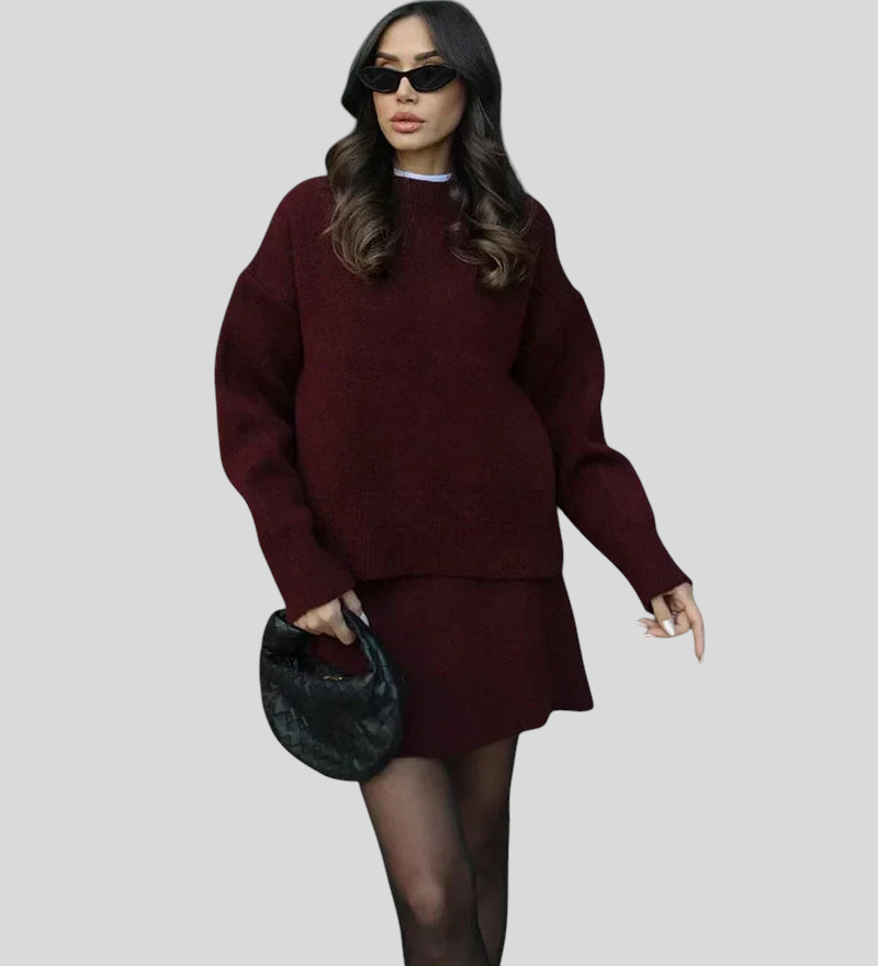 Velara - Pleten Set - Oversize Pulover + Mini Krilo