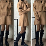 Velara - Pleten Set - Oversize Pulover + Mini Krilo