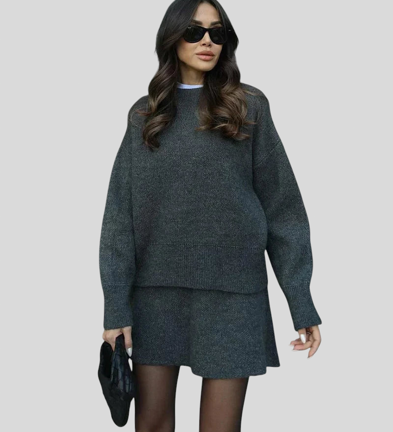 Velara - Pleten Set - Oversize Pulover + Mini Krilo