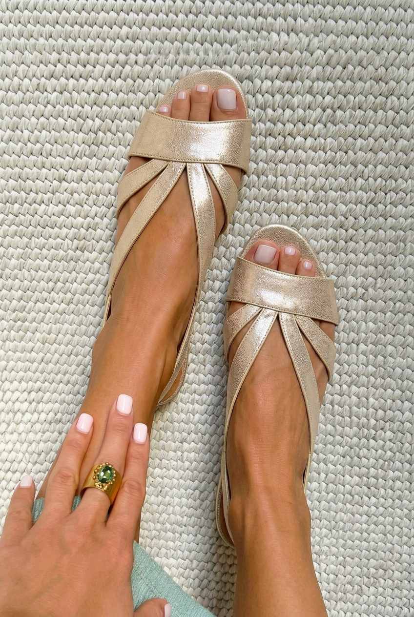 Slingback sandali z nizko odprto konico in trakovi [Prednaročilo]