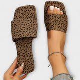 Jasmina - Ravni mokasini z leopardjim potiskom