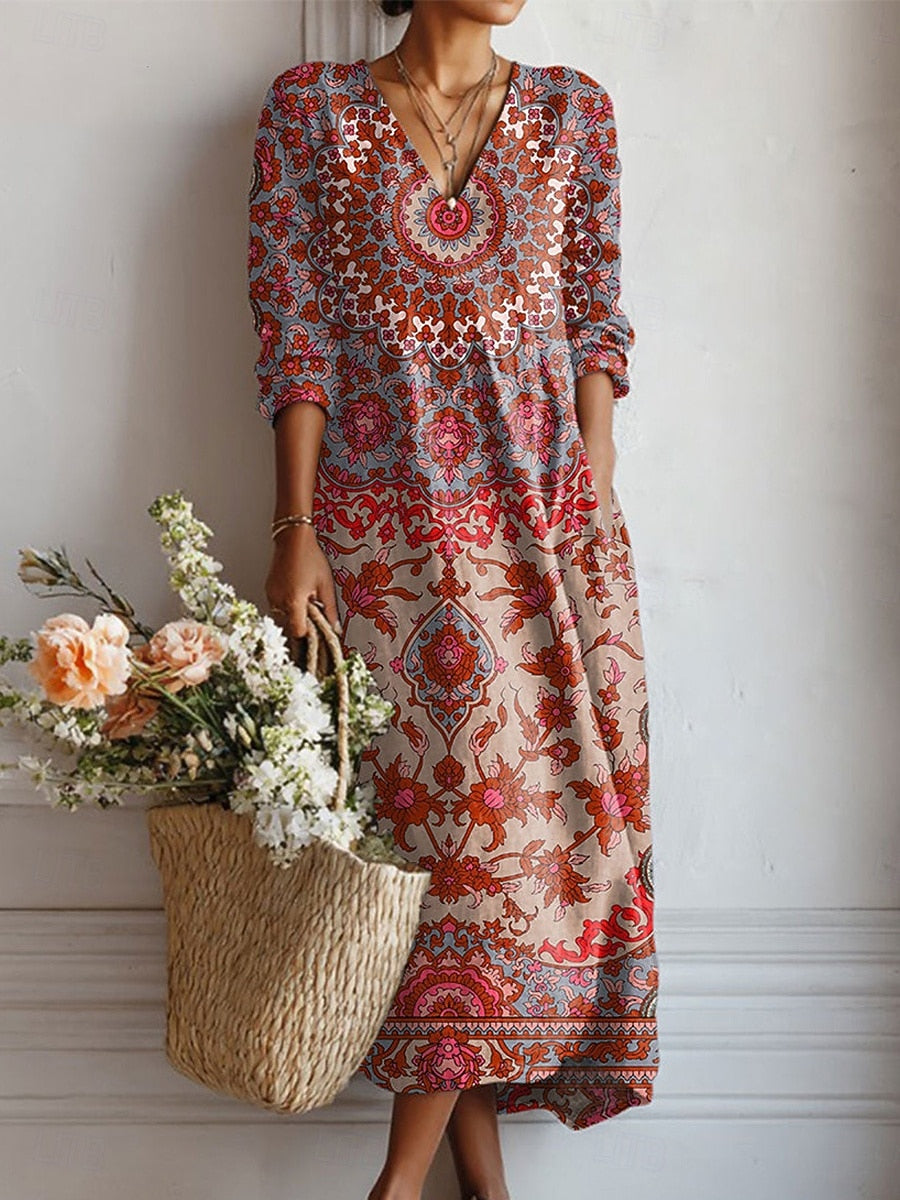 Boho Dolga Obleka