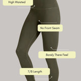 Elevate All Day Ultra Visoki Struk 7/8 Leggings Olivno Zeleni