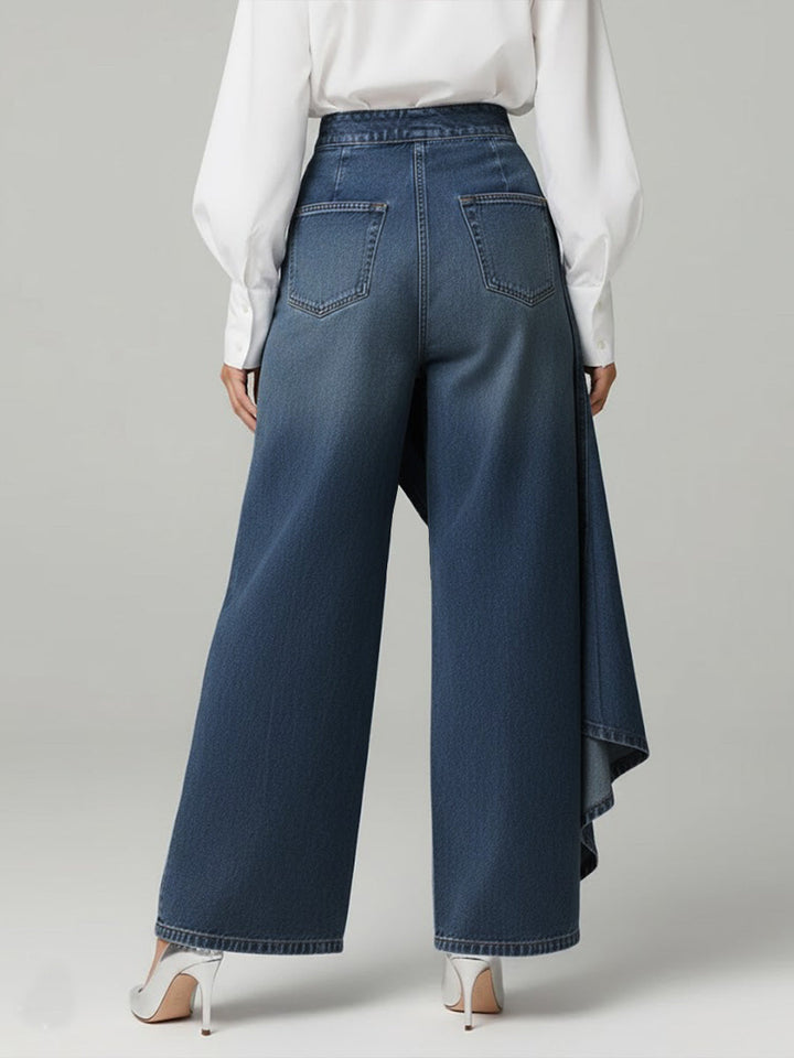 Martina | Jeans z visokim pasom in širokimi nogami, sproščen kroj v elegantnem dizajnu