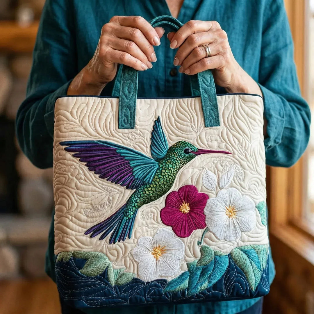 Ročno izdelana torba | Kolibri in cvetje