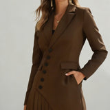 Monica - Obleka v blazer stilu s nabranim krilom