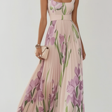 Elaina - Cvetna obleka z naborki