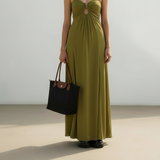 Bela - Maxi obleka s sofisticiranim izrezom