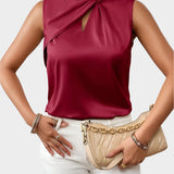 Elegantna Satenasta Bluza brez Rokavov