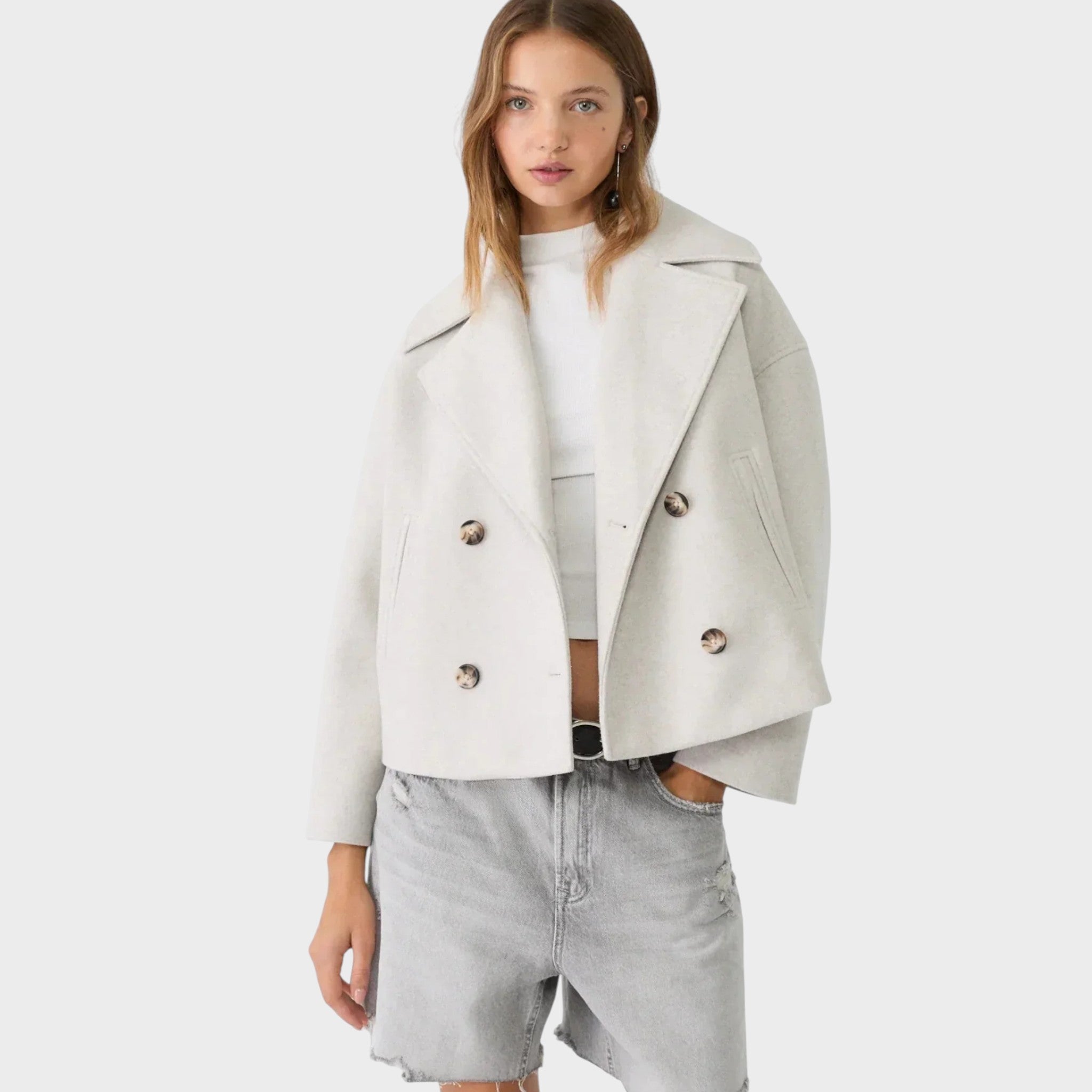 Blanka - Kratka dvostranska jakna Šik zgornja oblačila