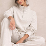 Supersoft Pulover s Polovičnim Zadrgo Oat Marl