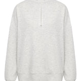 Supersoft Pulover s Polovičnim Zadrgo Oat Marl