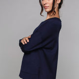 Supersoft Longline Dukserica Temno modra