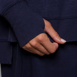 Supersoft Longline Dukserica Temno modra