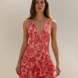 Matea - Cvetna midi obleka brez rokavov