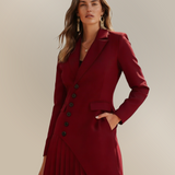 Monica - Obleka v blazer stilu s nabranim krilom